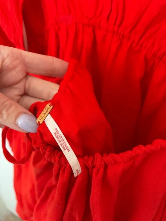 Free People Vibrant Red Backless Dress - Picture 5 of 7